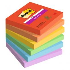 POST-IT Bloc de notas adhesivas 76mmx76mm Playful, 540 hojas, 6 UDS