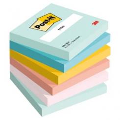 POST-IT Bloc de notas adhesivas 76x76mm colores Beachside, 100 hojas, 6 UDS