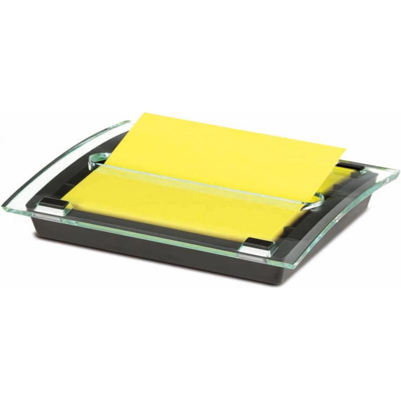 Post-It C-2015 Dispensador de notas diseño dual + 1 paquete de notas color negro/ transparente