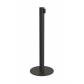 Poste Separador Limit standart 95 cm Metalico Negro Cinta Retractil Negra de 3 metros