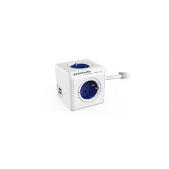 Power Cube 1402BL/DEEUPC base múltiple Interior 1,5 m 4 salidas AC Azul