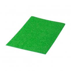 PRYSE Bolsa 10 láminas Goma Eva purpurina biodegradable 40x60, verde