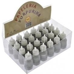 Purpurina ABACO Cola Plata Expositor 24