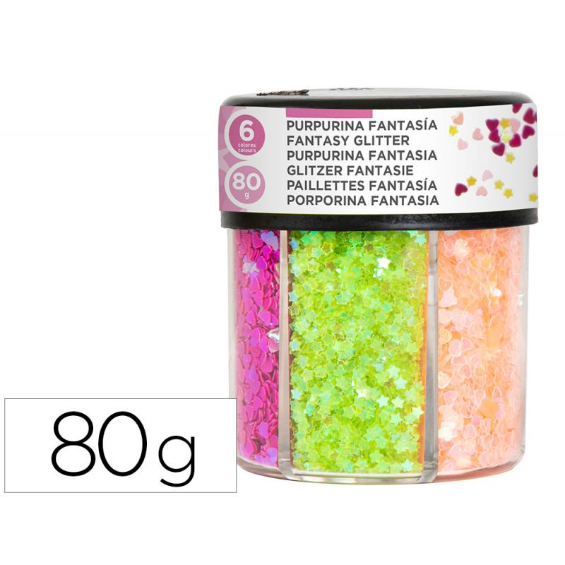 purpurina-fantasia-liderpapel-corazon-y-estrella-colores-neon-bote-de-80gr