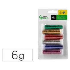 Purpurina LIDERPAPEL Biodegradable Fantasia Bote de 6 gr colores metálicos Surtidos Blister de 6