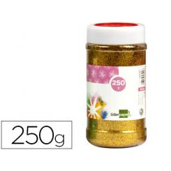 Purpurina LIDERPAPEL fantasia color oro metalizado bote de 250 gr