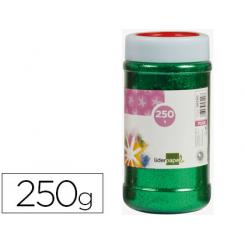 Purpurina LIDERPAPEL fantasia color verde metalizado bote de 250 gr