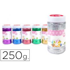 Purpurina LIDERPAPEL fantasia colores metalicos surtidos bote de 250 gr