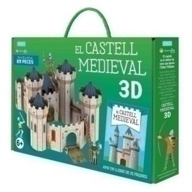 puzle-3d-y-libro-sassi-manolito-books-castell-medieval-3d-catalan-89-piezas-6-anos