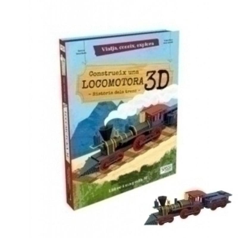 puzle-3d-y-libro-sassi-manolito-books-construeix-una-locomotora-3d-catalan-48-piezas-6-anos