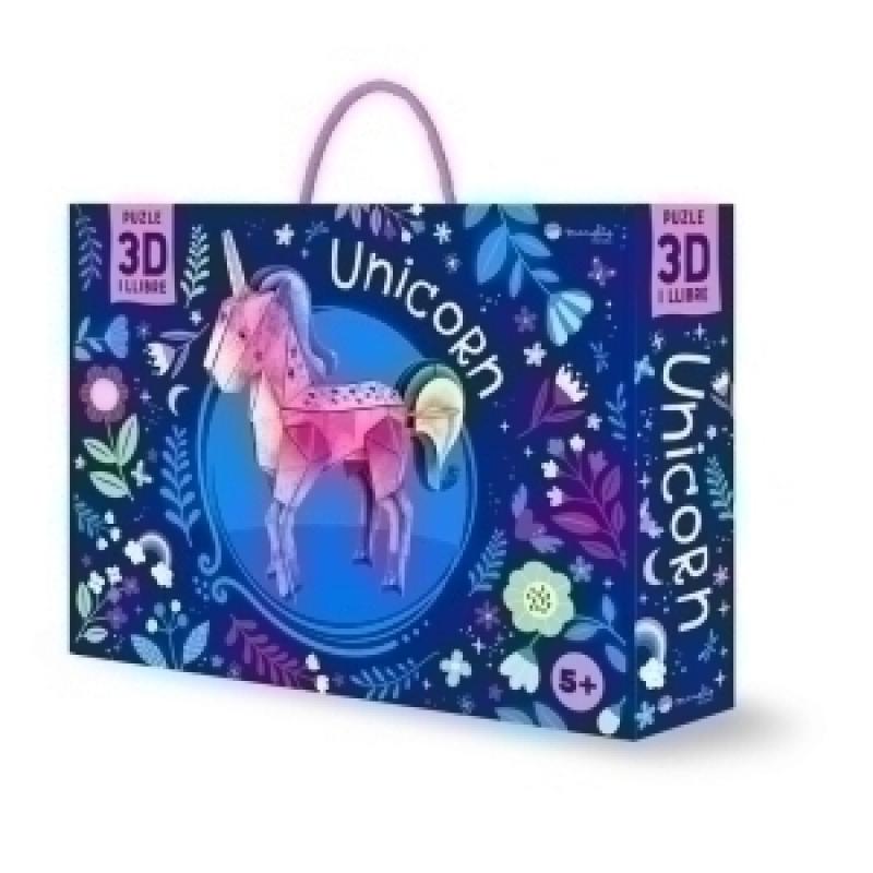 puzle-3d-y-libro-sassi-manolito-books-unicorni-3d-catalan-47-piezas-5-anos