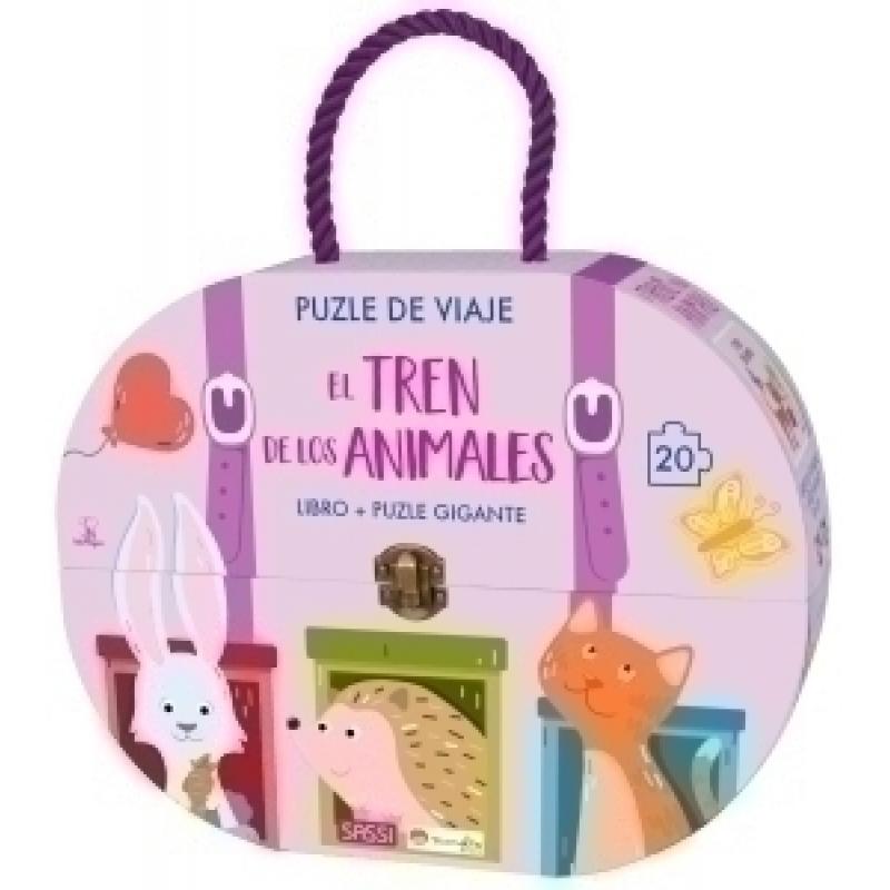 puzle-de-viaje-y-libro-sassi-manolito-books-el-tren-de-los-animales-20-piezas-3-anos