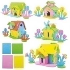 Puzle Educativo Iberplas Goma Eva Surtidos Casas Pack De 5