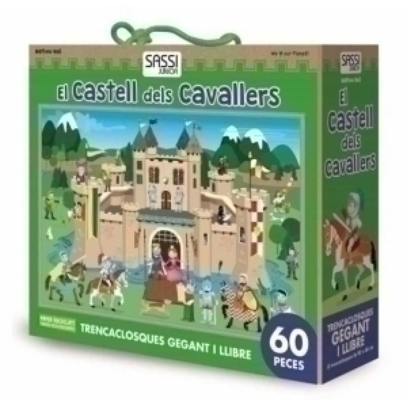 puzle-gigante-y-libro-sassi-manolito-books-el-castell-dels-cavallers-catalan-60-piezas-5-anos