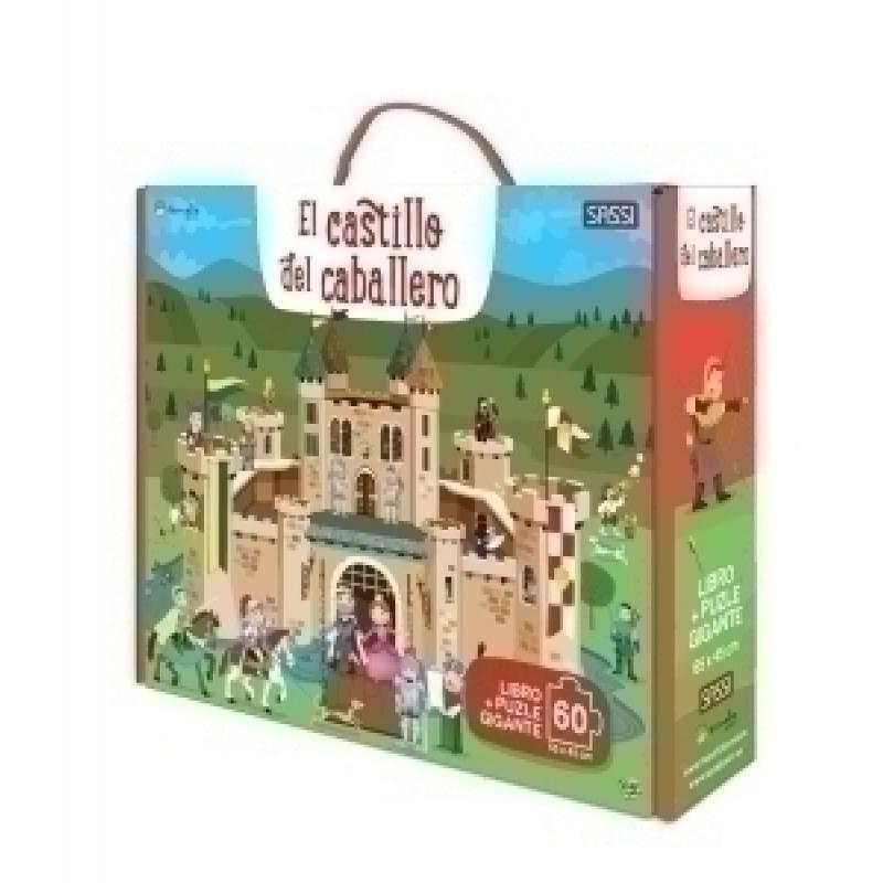 puzle-gigante-y-libro-sassi-manolito-books-el-castillo-del-caballero-60-piezas-5-anos