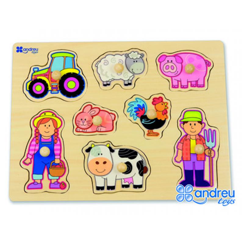 puzzle-andreutoys-madera-granja-8-piezas