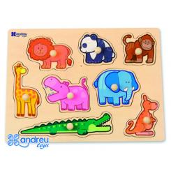 Puzzle ANDREUTOYS madera selva 8 piezas