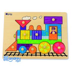 Puzzle ANDREUTOYS madera tren 10 piezas