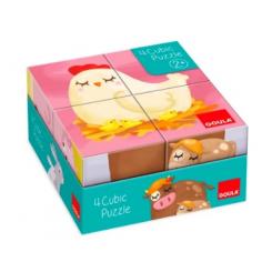 Puzzle GOULA cubos de carton 6 escenas diferentes 4 piezas