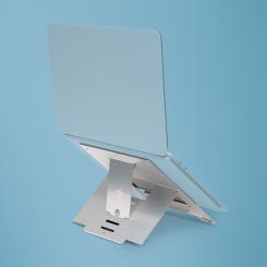 R-Go Tools Soporte para portátil R-Go Riser Flexible, elevador plegable ajustable para portátil, ergonómico, aluminio Hylite, plata