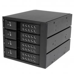 StarTech.com Rack Móvil Backplane de 4 Bahías de Intercambio en Caliente - Rack Móvil Hot Swap sin Bandeja para Unidades de DD SSD de 3,5in SAS II/SATA III - 6 Gbps