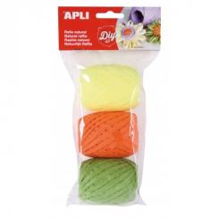 APLI Rafia Natural Tonos Fluorescente 3U 30Mts/Un