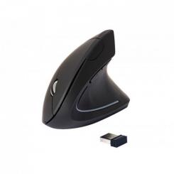 Raton Q-CONNECT optico inalambrico ergonomico vertical dpi 800/1200/1600 pilas AAA negro