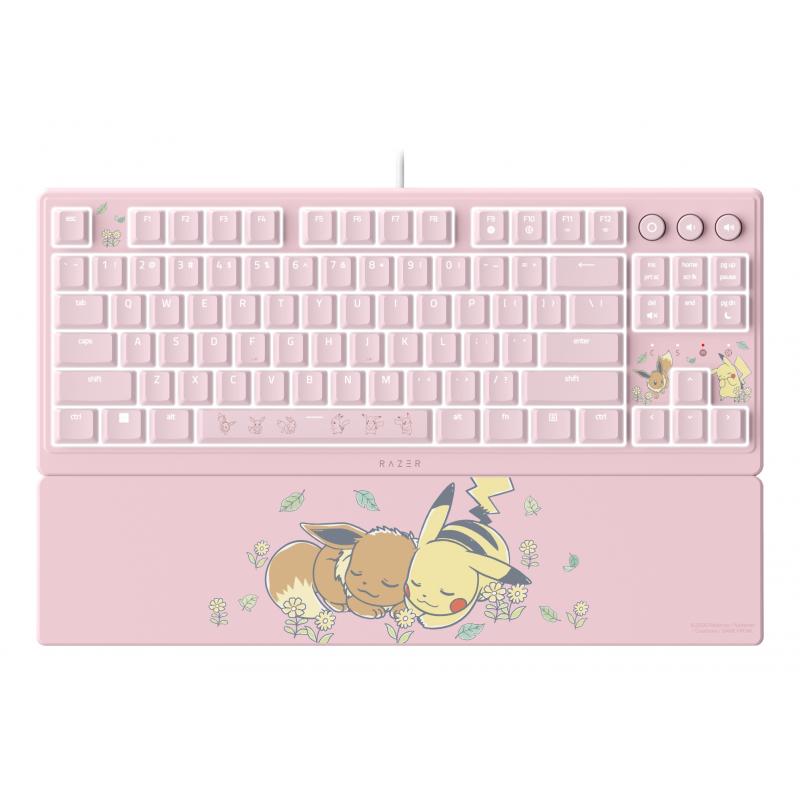 razer-ornata-v3-tenkeyless-pikachu-eevee-edition-teclado-juego-usb-rosa