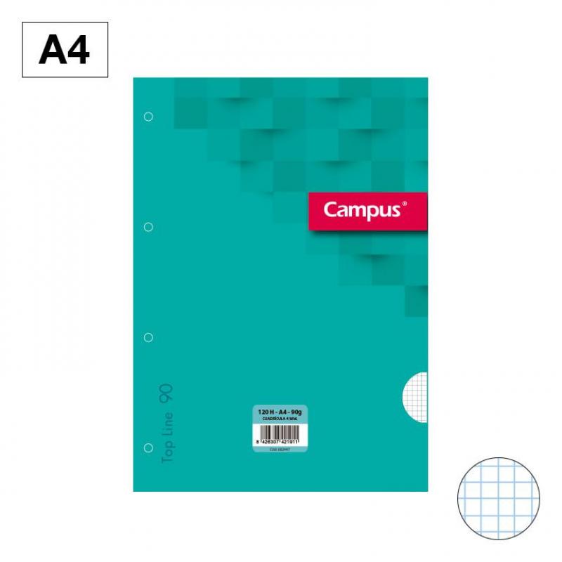 recambio-campus-a4-10020h-90g-4-taladros-cuadriculado-cn4