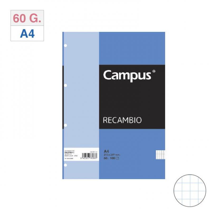 recambio-campus-a4-100h-60g-4-taladros-cuadriculado-cn4