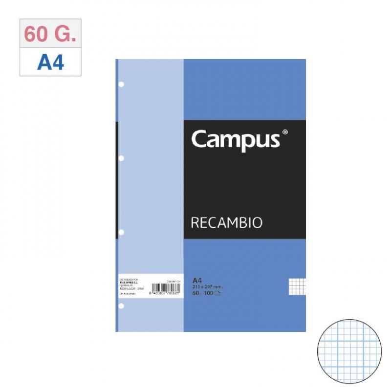recambio-campus-a4-100h-60g-4-taladros-milimetrado