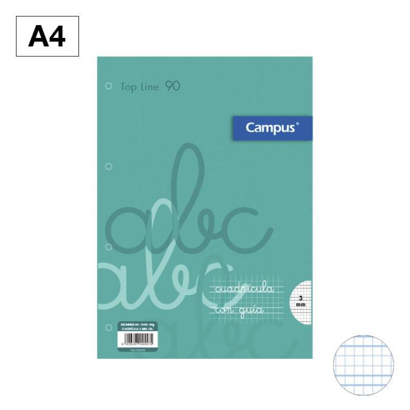 recambio-campus-a4-100h-90g-4-taladros-cuadricula-pautada-3-mm