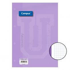 Recambio Campus A4 100H 90G 4 Taladros Cuadriculado CN5 Violeta