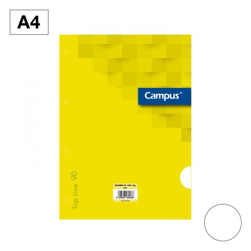 recambio-campus-a4-100h-90g-4-taladros-liso