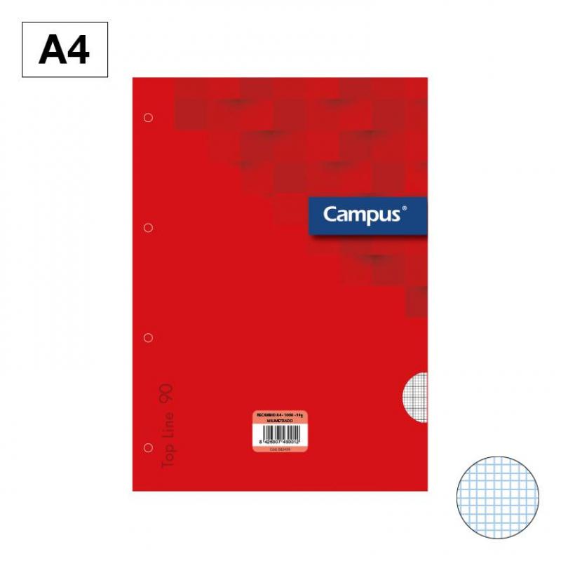 recambio-campus-a4-100h-90g-4-taladros-milimetrado