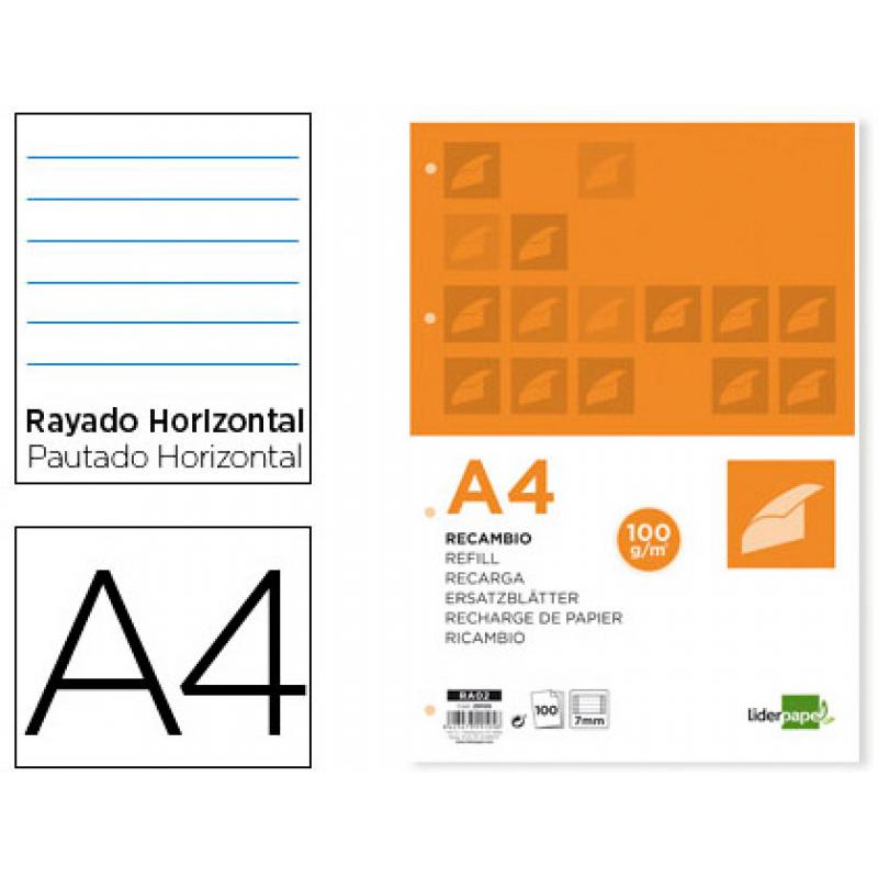 recambio-liderpapel-a4-100-hojas-100-gr-m2-rayado-horizontal-con-margen-4-taladros