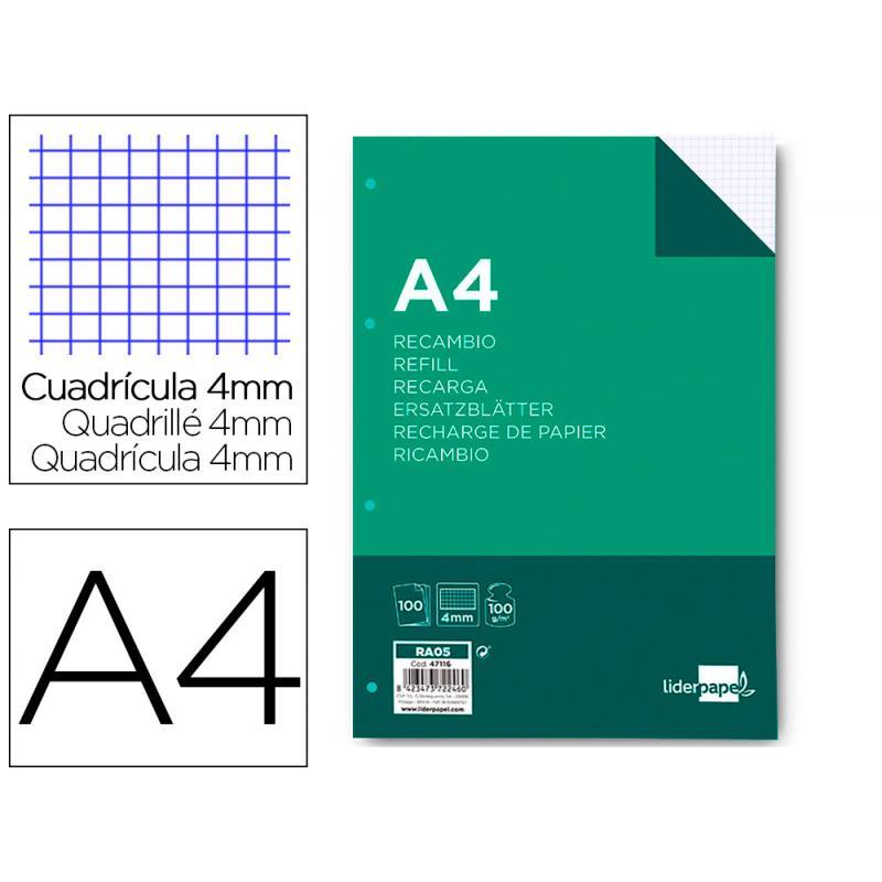 recambio-liderpapel-a4-100-hojas-100gr-m2-cuadro-4mm-con-margen-4-taladros