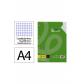 Recambio liderpapel a4 100 hojas 75gr cuadro 4mm con margen 4 taladros