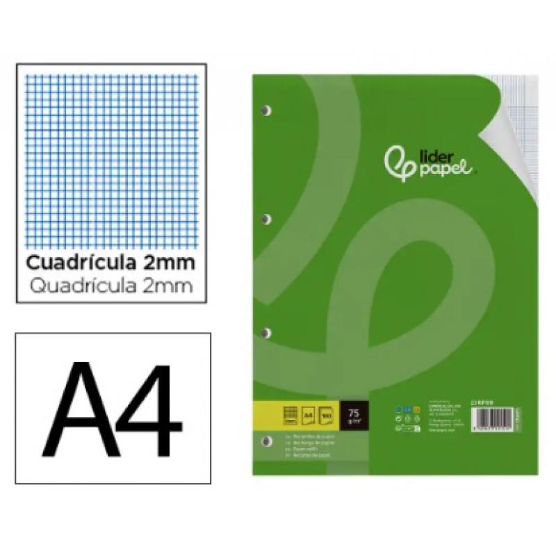 recambio-liderpapel-a4-100-hojas-75gr-milimetrado-2-mm-s-margen-4-taladros