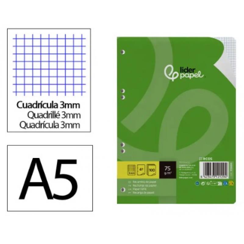 recambio-liderpapel-a5-100-hojas-75gr-cuadriculada-3mm-c-margen-6-taladros