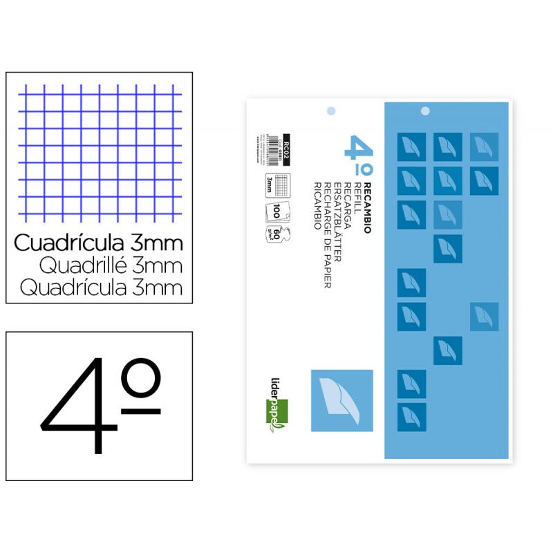 recambio-liderpapel-cuarto-apaisado-100-h-2tca-06-cuadro-3-mm-2-taladros-con-margen