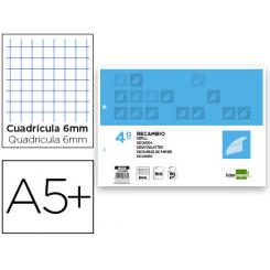 Recambio LIDERPAPEL cuarto apaisado 100 h 2tca-07 cuadro 6 mm 2 taladros con margen