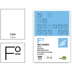 Recambio LIDERPAPEL A4 100 hojas 60g/m2 liso sin margen 4 taladros