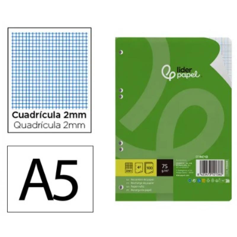 recambio-liderpapel-din-a5-100-hojas-75-gr-milimetrado-s-margen-6-taladros