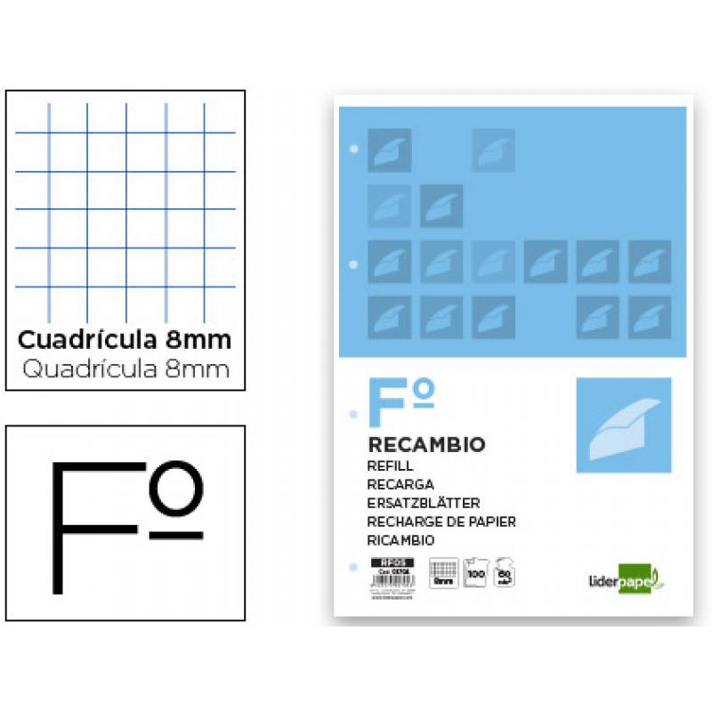recambio-liderpapel-folio-100-h-4tf-08-cuadro-8-mm-4-taladros-con-margen