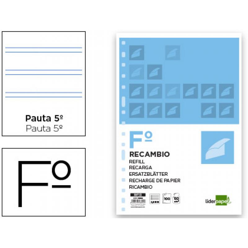 recambio-liderpapel-folio-100-hojas-60gr-m2-pauta-5ª-25mm-con-margen-16-taladros