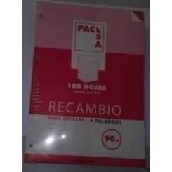 Recambio PACSA A4 100H 90G 4 Tal. Pt.2,5