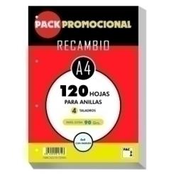 Recambio Pacsa A4 120H 90G 4 Taladros Cuadric.4X4 C/Margen
