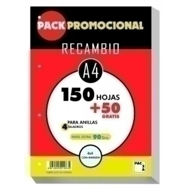 recambio-pacsa-a4-200h-15050-90gr-4-taladros-cuadric4x4-c-margen