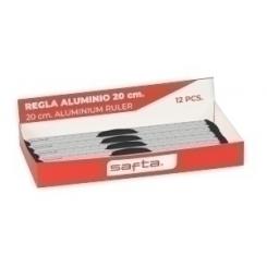 Regla Aluminio Safta 20 Cm Expositor De 12